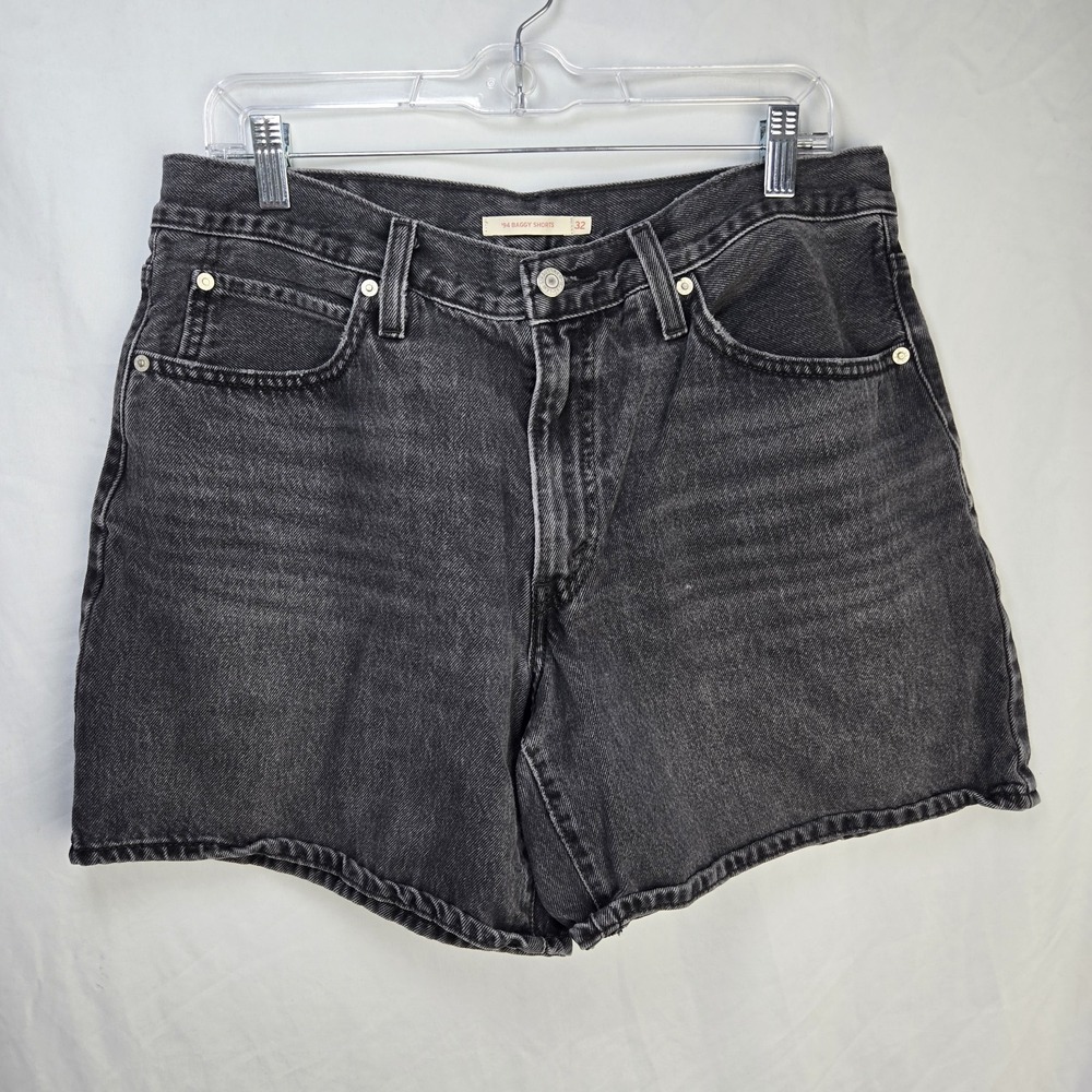 Levis 94 Baggy Gray Wash Denim Shorts Mens 32 Classic 7 In Inseam Retro Comfort